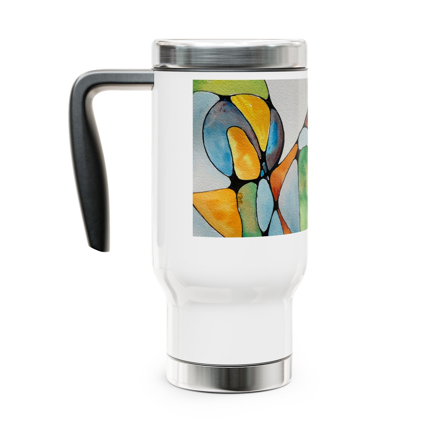 Divine Feminine - Stainless Steel Travel Mug with Handle, 14oz