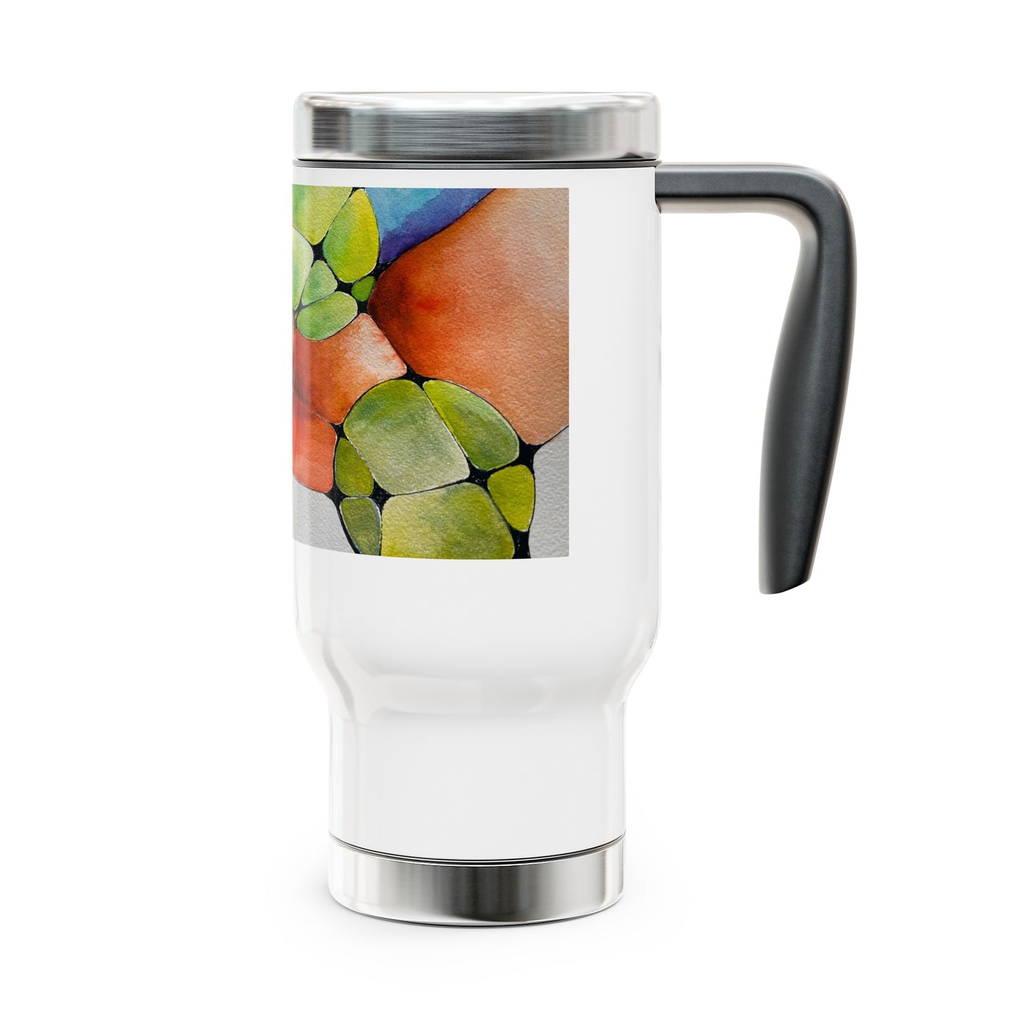 Holding Space - Stainless Steel Travel Mug with Handle, 14oz