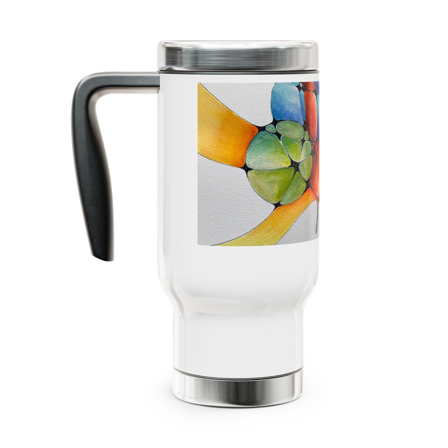 Holding Space - Stainless Steel Travel Mug with Handle, 14oz